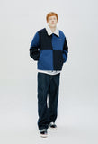 QUIETIST (クワイエティスト) COLOR BLOCK COACH JACKET-NAVY