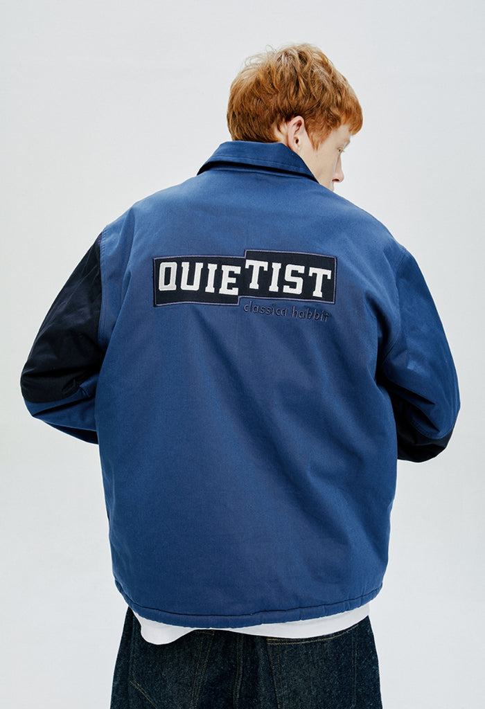 QUIETIST (クワイエティスト) COLOR BLOCK COACH JACKET-NAVY