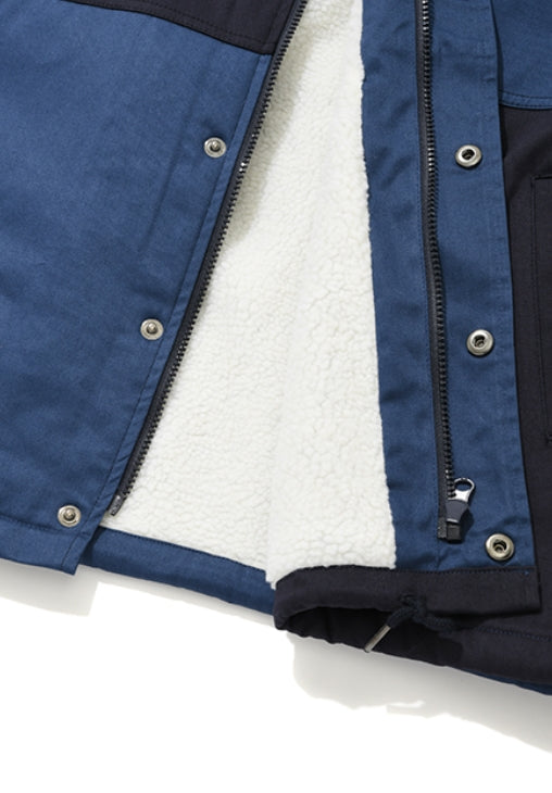 QUIETIST (クワイエティスト) COLOR BLOCK COACH JACKET-NAVY