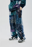 QUIETIST (クワイエティスト)  SAINTPAIN X QUIETIST PAISLEY MIX POLAR FLEECE PANTS-BLACK