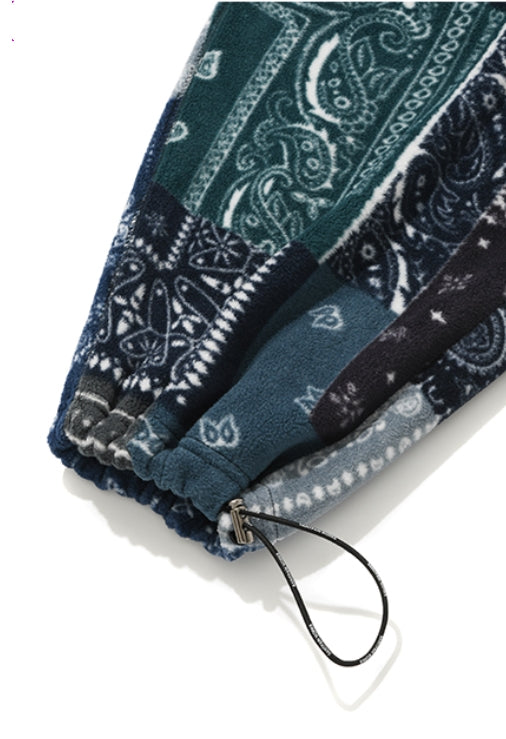 QUIETIST (クワイエティスト)  SAINTPAIN X QUIETIST PAISLEY MIX POLAR FLEECE PANTS-BLACK