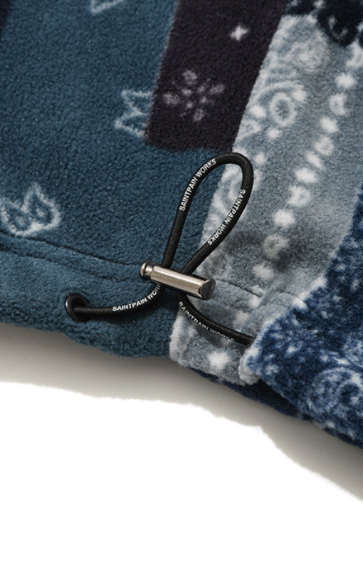 QUIETIST (クワイエティスト)  SAINTPAIN X QUIETIST PAISLEY MIX POLAR FLEECE PANTS-BLACK