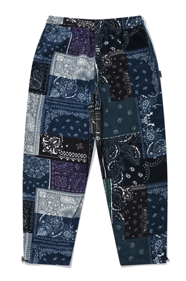 QUIETIST (クワイエティスト)  SAINTPAIN X QUIETIST PAISLEY MIX POLAR FLEECE PANTS-BLACK