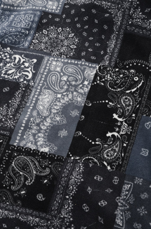 QUIETIST (クワイエティスト) SAINTPAIN X QUIETIST PAISLEY MIX POLAR FLEECE JACKET-BLACK