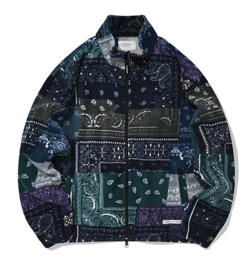 QUIETIST (クワイエティスト) SAINTPAIN X QUIETIST PAISLEY MIX POLAR FLEECE JACKET-BLUE