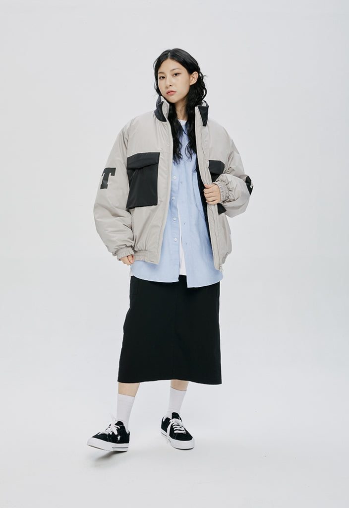 QUIETIST (クワイエティスト) POCKET POINT BOMBER JACKET-WHITE