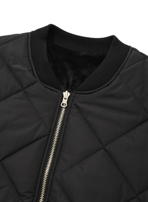 QUIETIST (クワイエティスト) REVERSIBLE PATCH POCKET QUILTING JACKET-BLACK