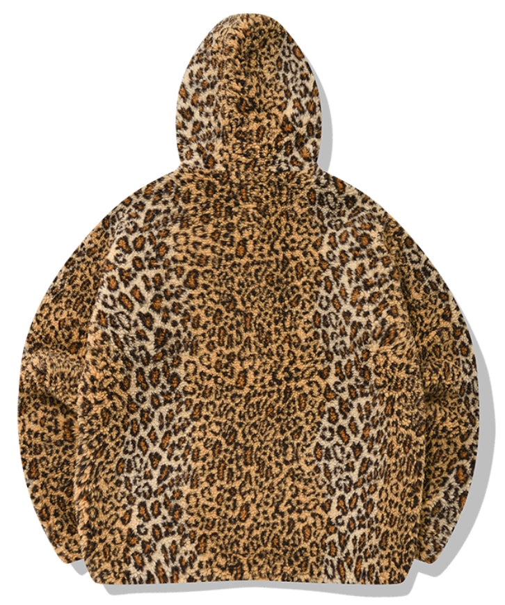 QUIETIST (クワイエティスト)  SAINTPAIN X QUIETIST LEOPARD HEAVY FLEECE MIXED PARKA-BEIGE