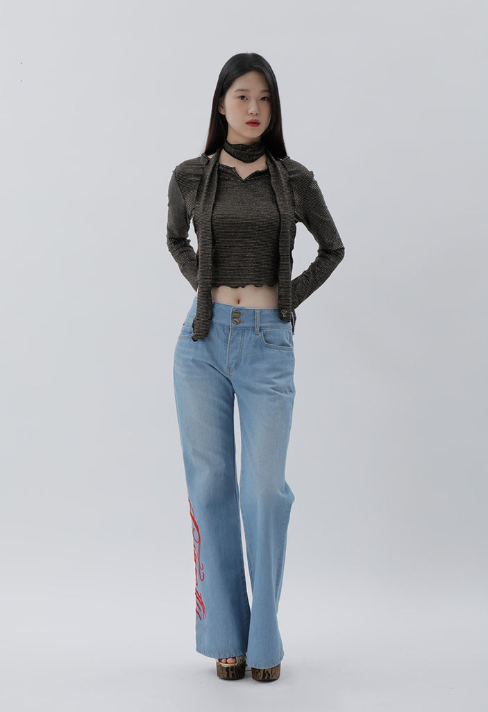 curetty (キュリティー) C BIG LOGO LOW-WAIST JEAN_BLUE