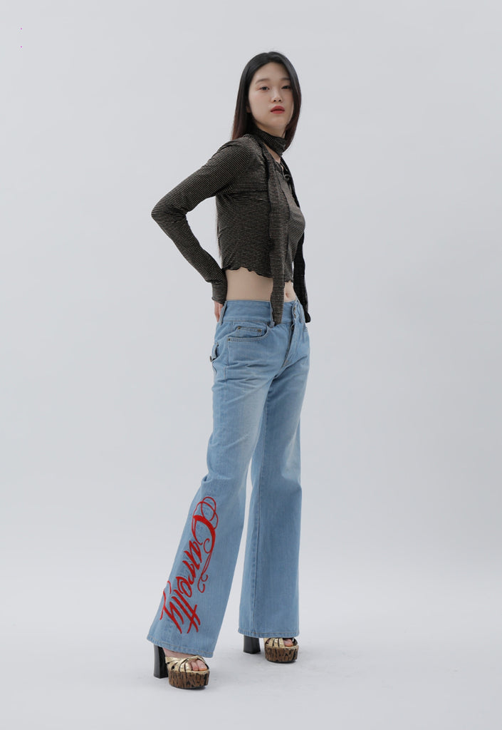 curetty (キュリティー) C BIG LOGO LOW-WAIST JEAN_BLUE