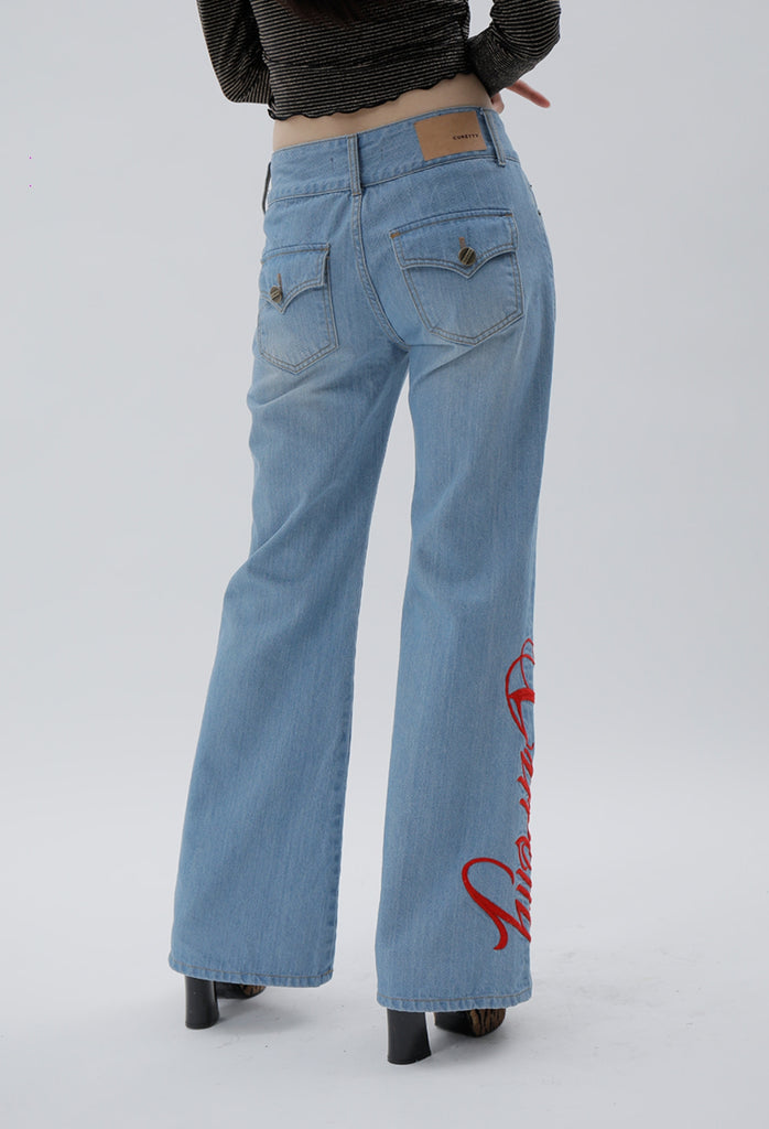 curetty (キュリティー) C BIG LOGO LOW-WAIST JEAN_BLUE