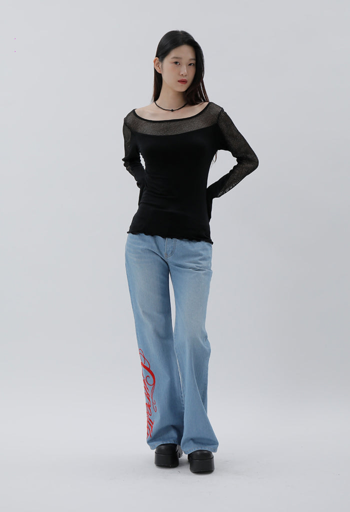 curetty (キュリティー) C BIG LOGO LOW-WAIST JEAN_BLUE