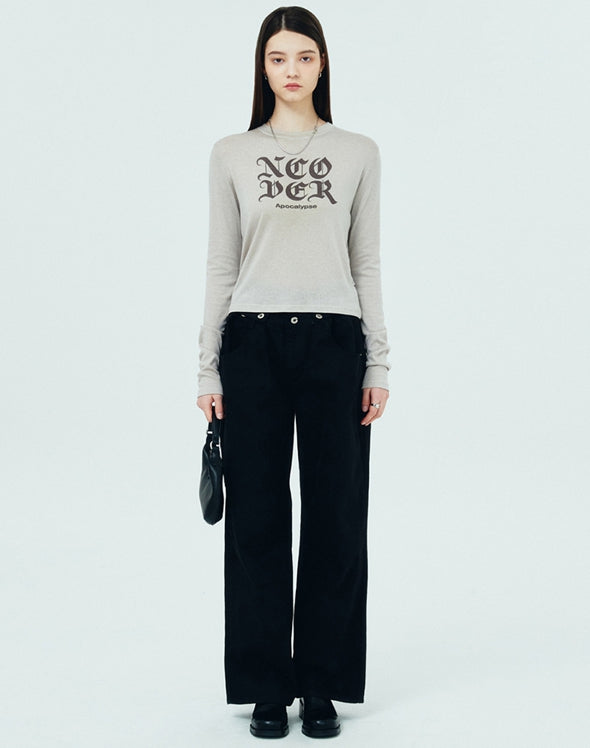 NCOVER(エンカバー)NCOVER ROMAN TYPO LONG SLEEVE-BEIGE