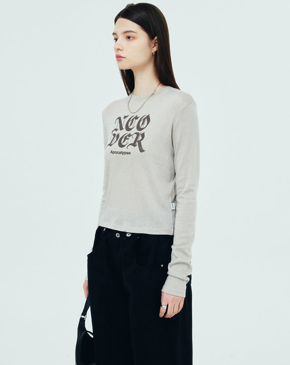 NCOVER(エンカバー)NCOVER ROMAN TYPO LONG SLEEVE-BEIGE