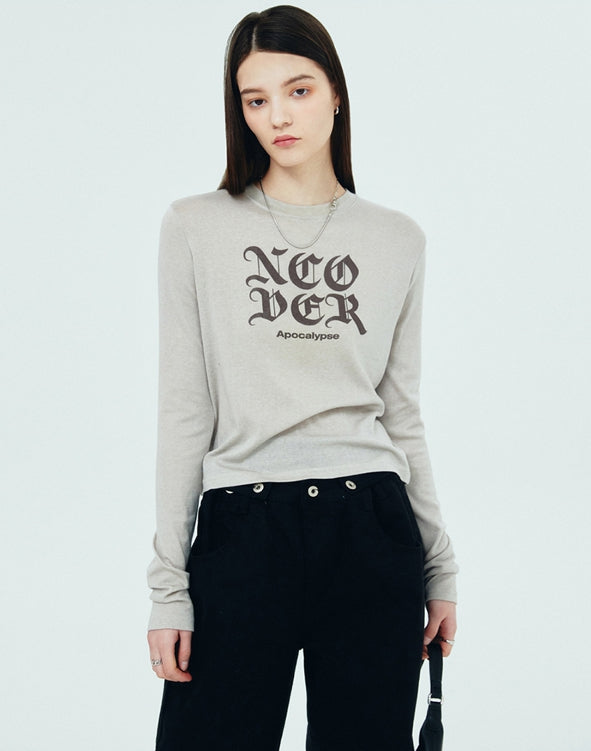NCOVER(エンカバー)NCOVER ROMAN TYPO LONG SLEEVE-BEIGE