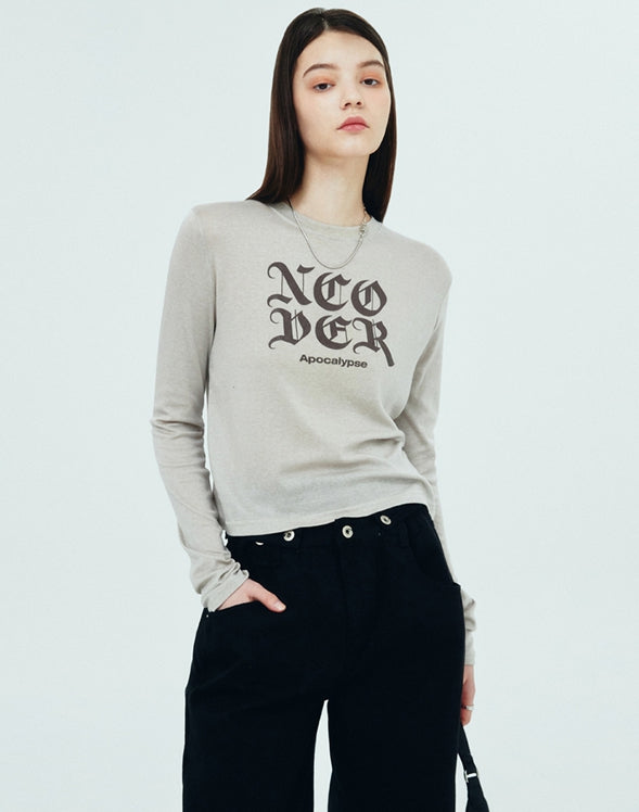 NCOVER(エンカバー)NCOVER ROMAN TYPO LONG SLEEVE-BEIGE