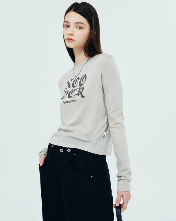 NCOVER(エンカバー)NCOVER ROMAN TYPO LONG SLEEVE-BEIGE