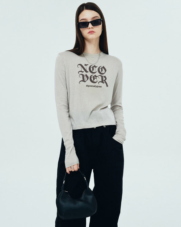 NCOVER(エンカバー)NCOVER ROMAN TYPO LONG SLEEVE-BEIGE