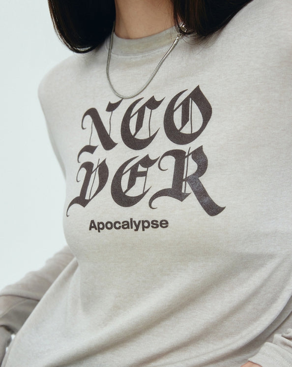 NCOVER(エンカバー)NCOVER ROMAN TYPO LONG SLEEVE-BEIGE