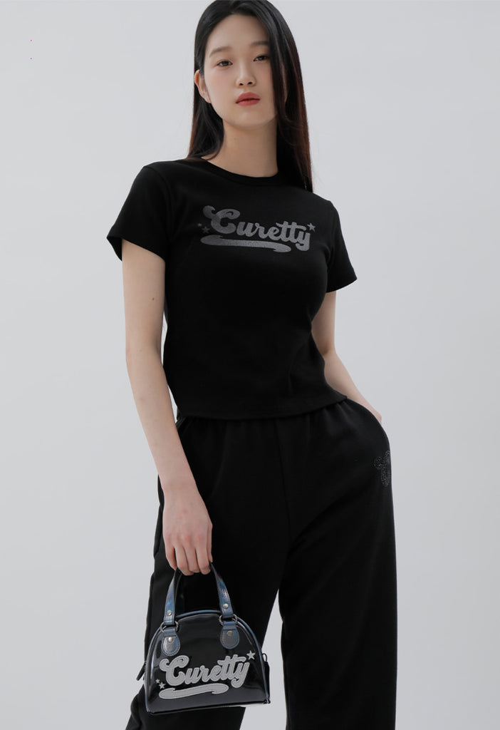 curetty (キュリティー)  C GLITTER LOGO POINT T-SHIRT_BLACK