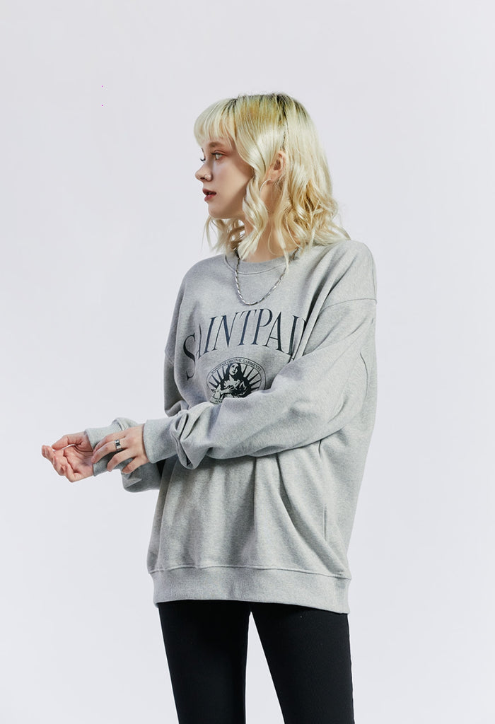 セイントペイン(SAINTPAIN) SP GRACEFUL CREW NECK-MELANGE GRAY