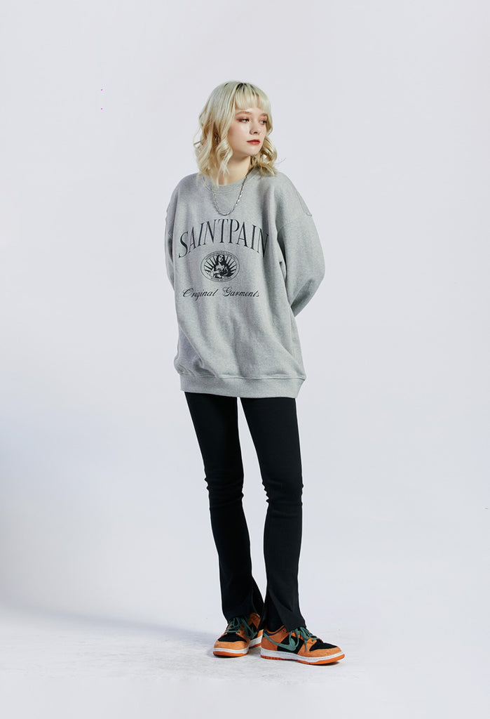 セイントペイン(SAINTPAIN) SP GRACEFUL CREW NECK-MELANGE GRAY