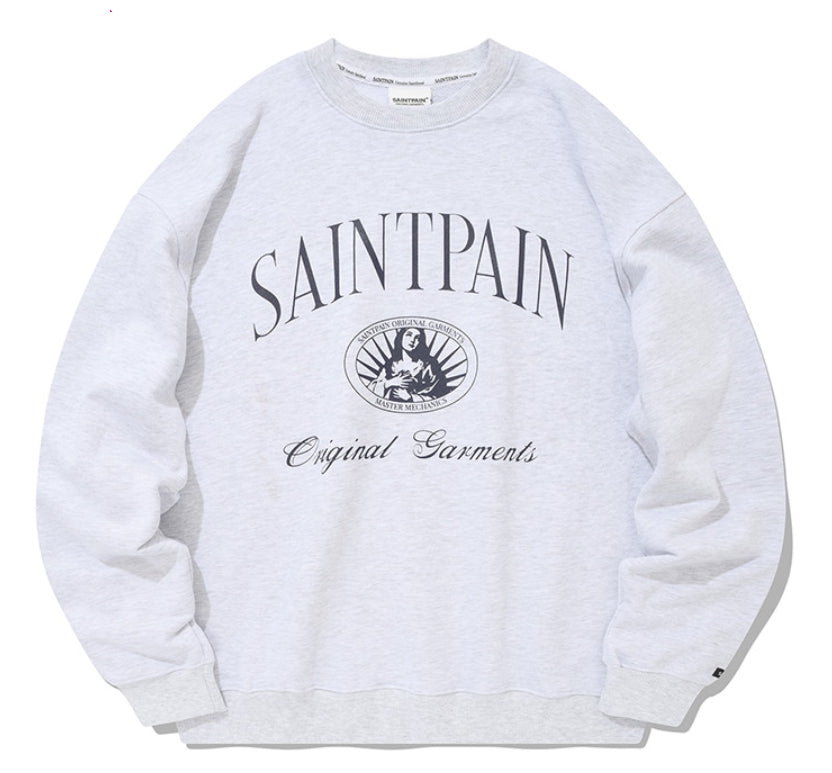 セイントペイン(SAINTPAIN) SP GRACEFUL CREW NECK-ASH MELANGE
