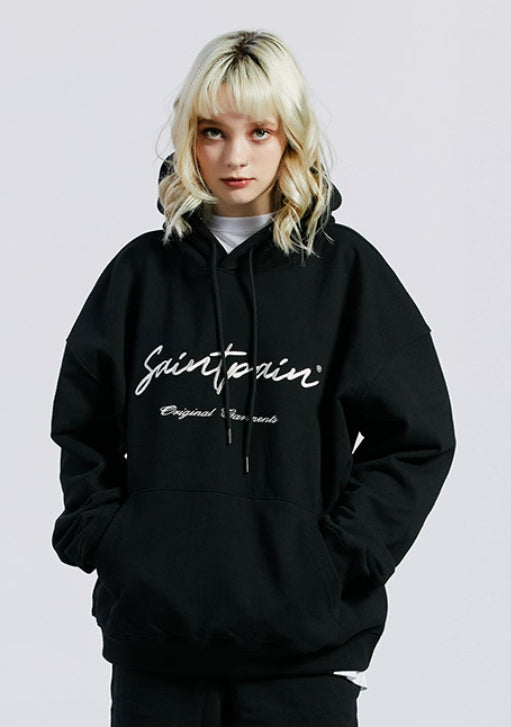 セイントペイン(SAINTPAIN) SP CALLI LOGO HOOD-BLACK