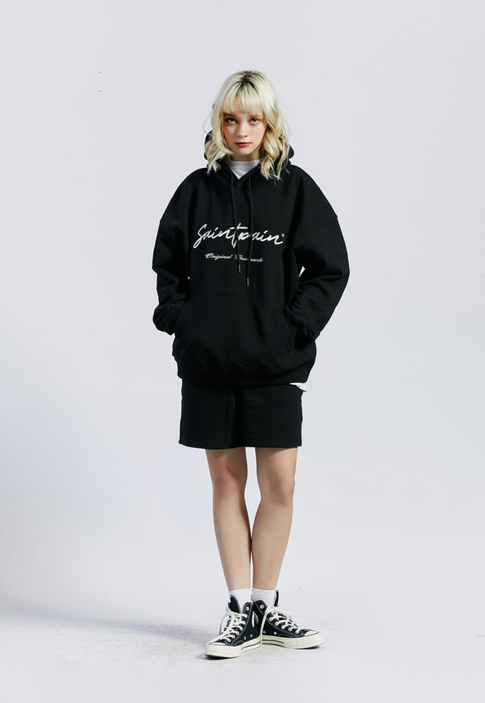 セイントペイン(SAINTPAIN) SP CALLI LOGO HOOD-BLACK