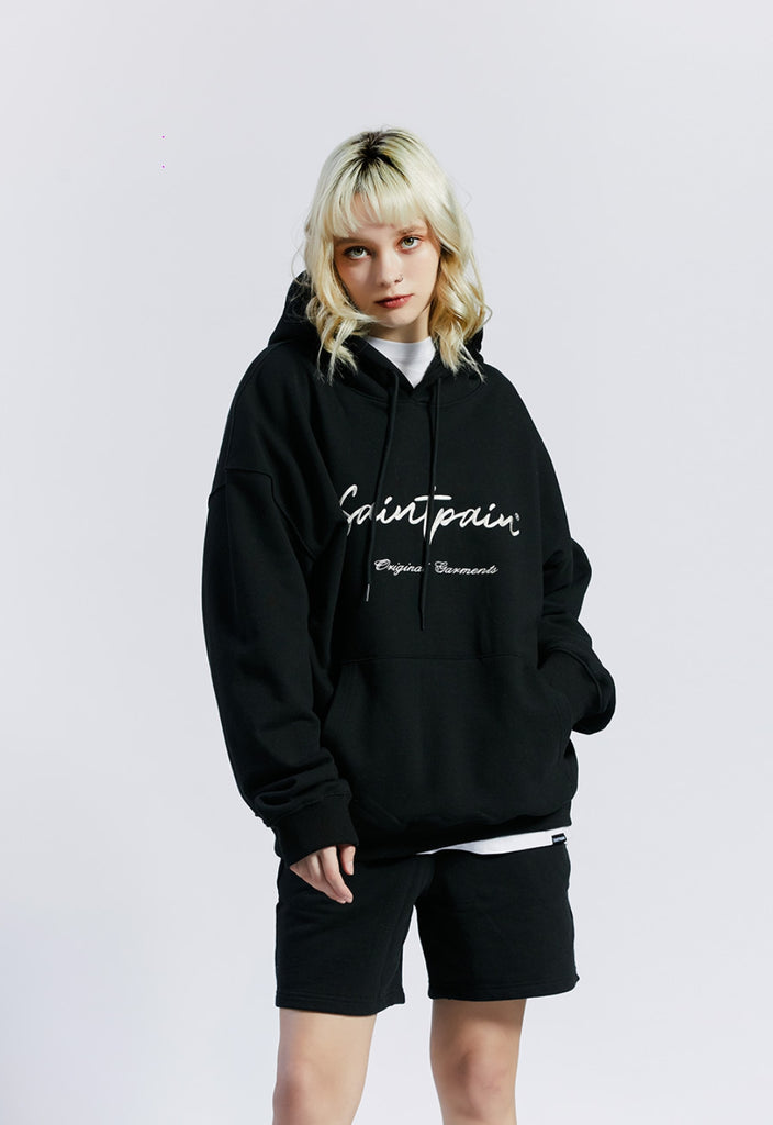 セイントペイン(SAINTPAIN) SP CALLI LOGO HOOD-BLACK