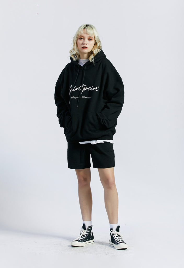 セイントペイン(SAINTPAIN) SP CALLI LOGO HOOD-BLACK
