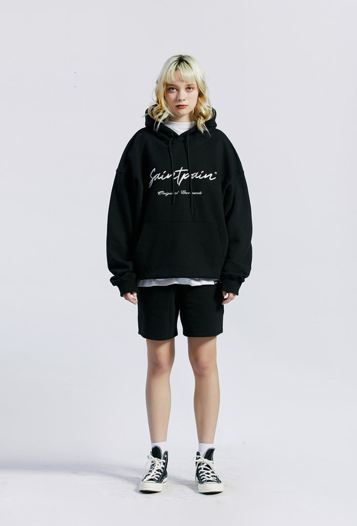 セイントペイン(SAINTPAIN) SP CALLI LOGO HOOD-BLACK