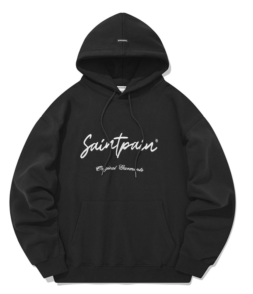 セイントペイン(SAINTPAIN) SP CALLI LOGO HOOD-BLACK