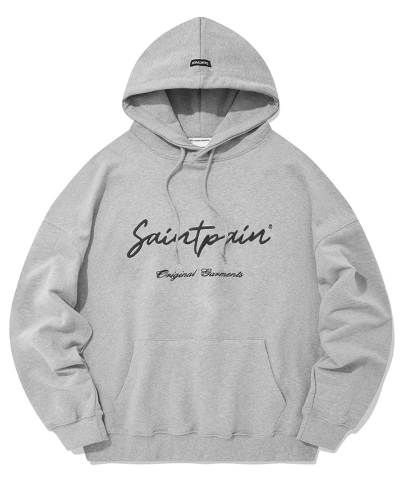 セイントペイン(SAINTPAIN) SP CALLI LOGO HOOD- MELANGE GRAY