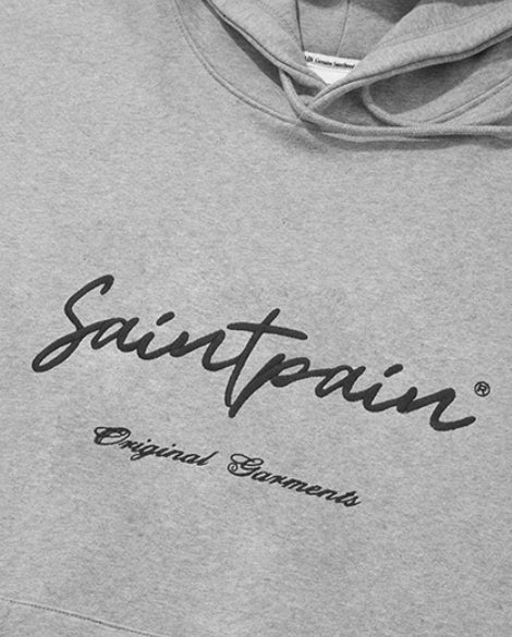 セイントペイン(SAINTPAIN) SP CALLI LOGO HOOD- MELANGE GRAY