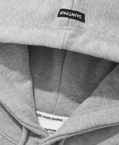 セイントペイン(SAINTPAIN) SP CALLI LOGO HOOD- MELANGE GRAY