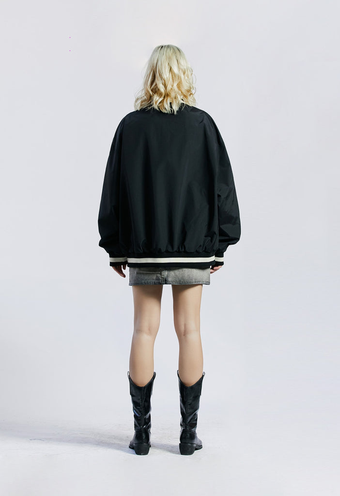 セイントペイン(SAINTPAIN) SP NYLON STADIUM JACKET-BLACK