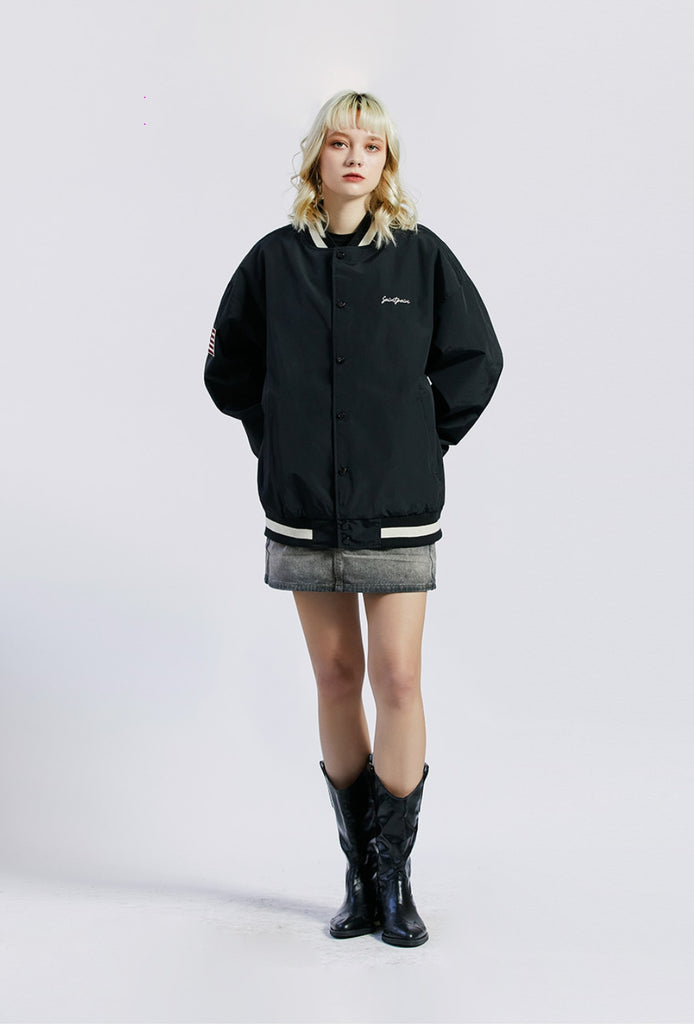 セイントペイン(SAINTPAIN) SP NYLON STADIUM JACKET-BLACK