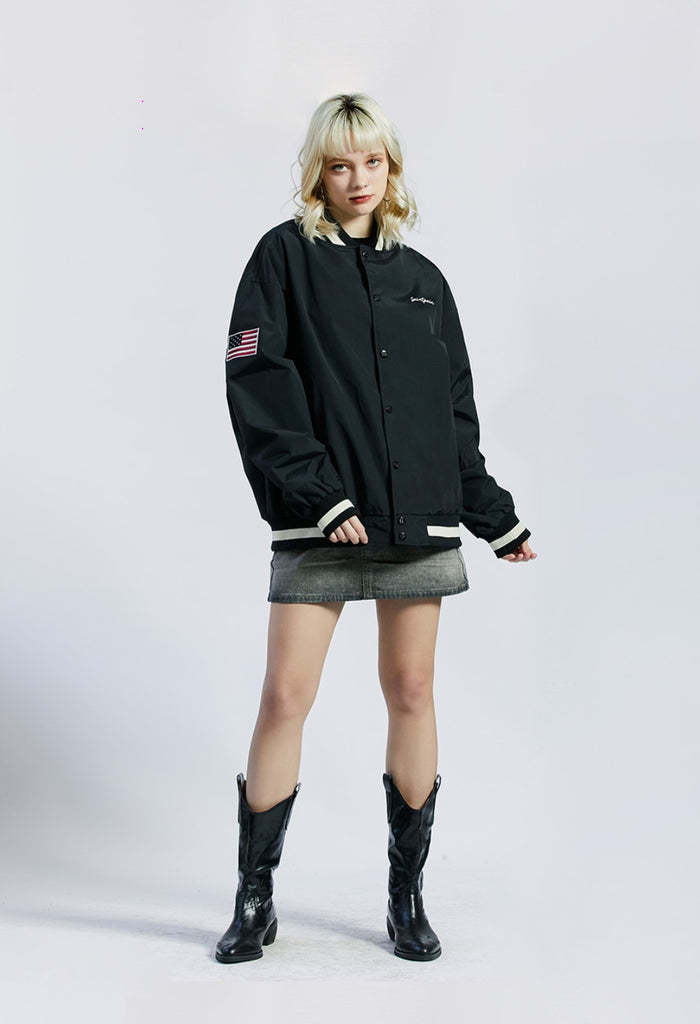 セイントペイン(SAINTPAIN) SP NYLON STADIUM JACKET-BLACK