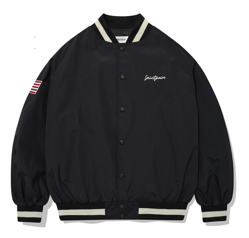 セイントペイン(SAINTPAIN) SP NYLON STADIUM JACKET-BLACK