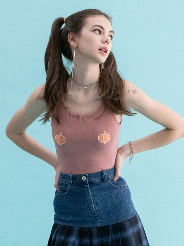 BABLETWO  (ビーエーブルトゥー)     Double Peach Top (PINK)