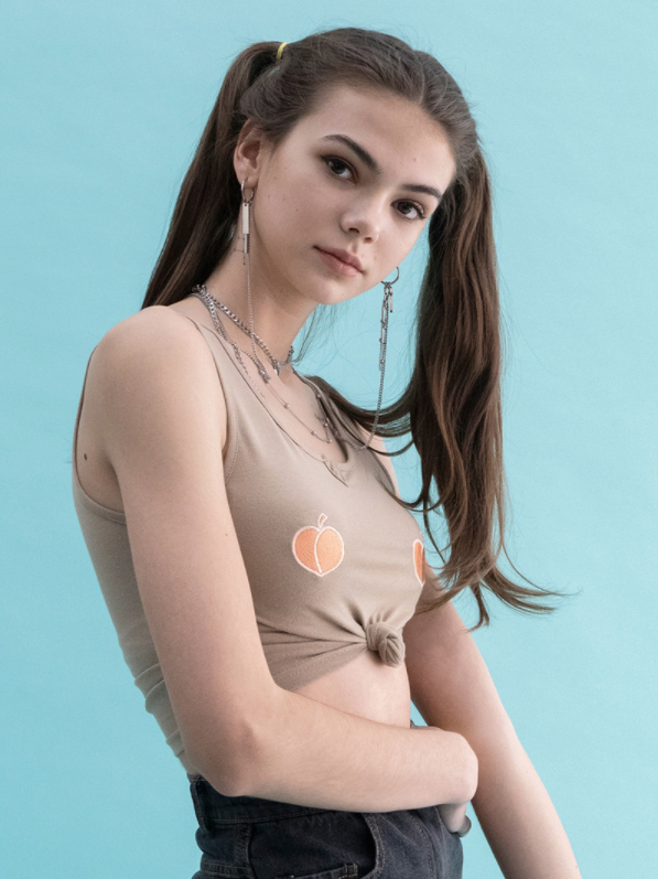 BABLETWO  (ビーエーブルトゥー)     Double Peach Top (BEIGE)