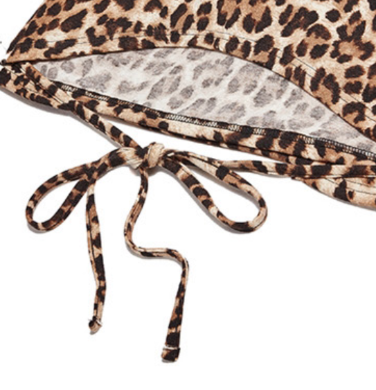 BABLETWO  (ビーエーブルトゥー)      Leopard Cross T-shirts (BEIGE)