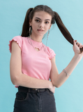 BABLETWO  (ビーエーブルトゥー)      Punching Peach T-shirts (PINK)