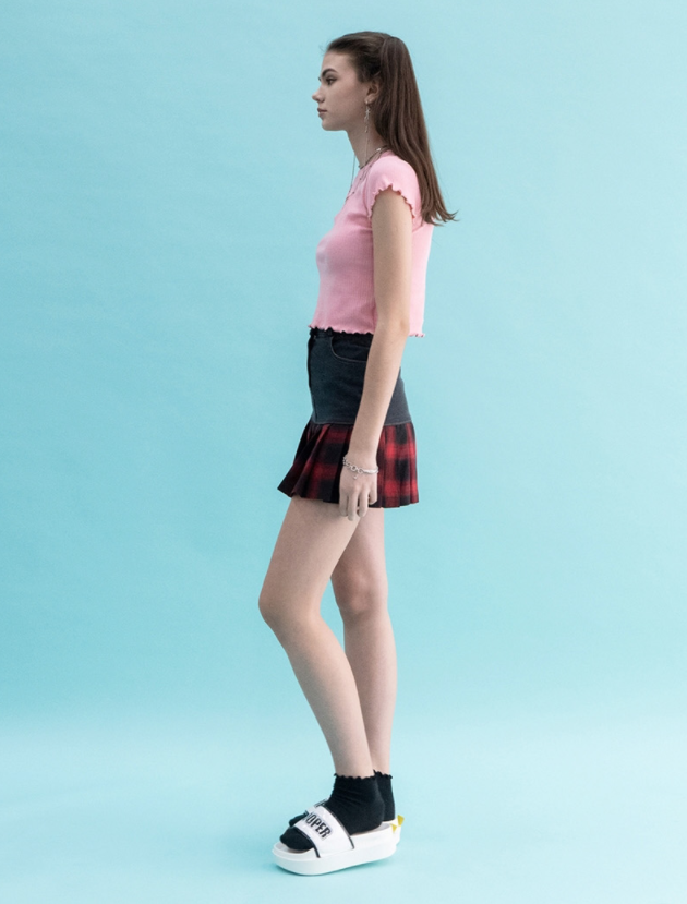 BABLETWO  (ビーエーブルトゥー)      Punching Peach T-shirts (PINK)