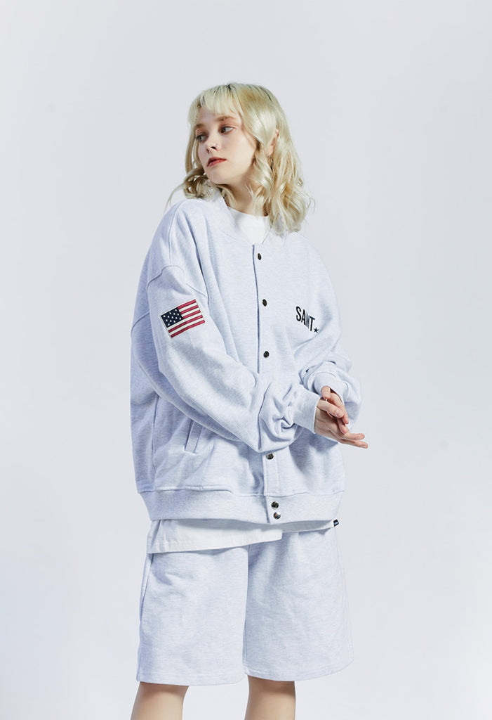 セイントペイン(SAINTPAIN) SP COTTON STADIUM JACKET-ASH MELANGE