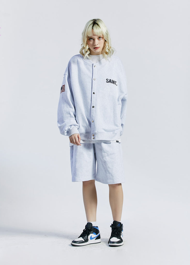 セイントペイン(SAINTPAIN) SP COTTON STADIUM JACKET-ASH MELANGE