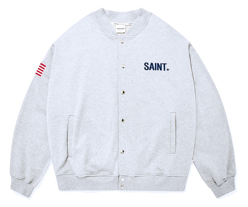セイントペイン(SAINTPAIN) SP COTTON STADIUM JACKET-ASH MELANGE