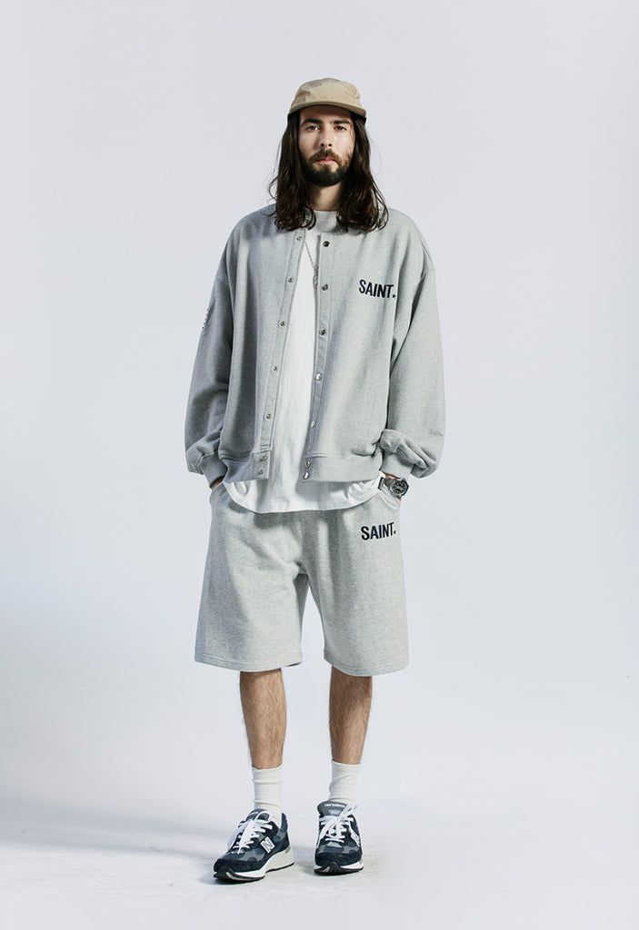 セイントペイン(SAINTPAIN) SP COTTON STADIUM JACKET-MELANGE GRAY