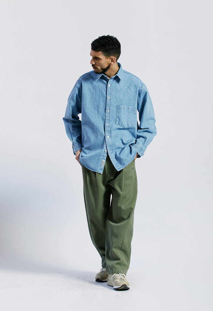 セイントペイン(SAINTPAIN) SP DENIM WASHED OVER SHIRTS